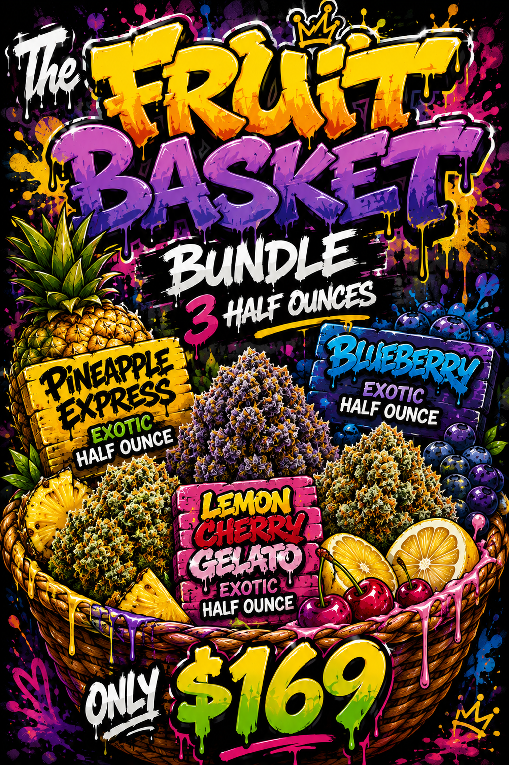 The Fruit Basket Bundle - 3 Exotic Half Ounces THCA