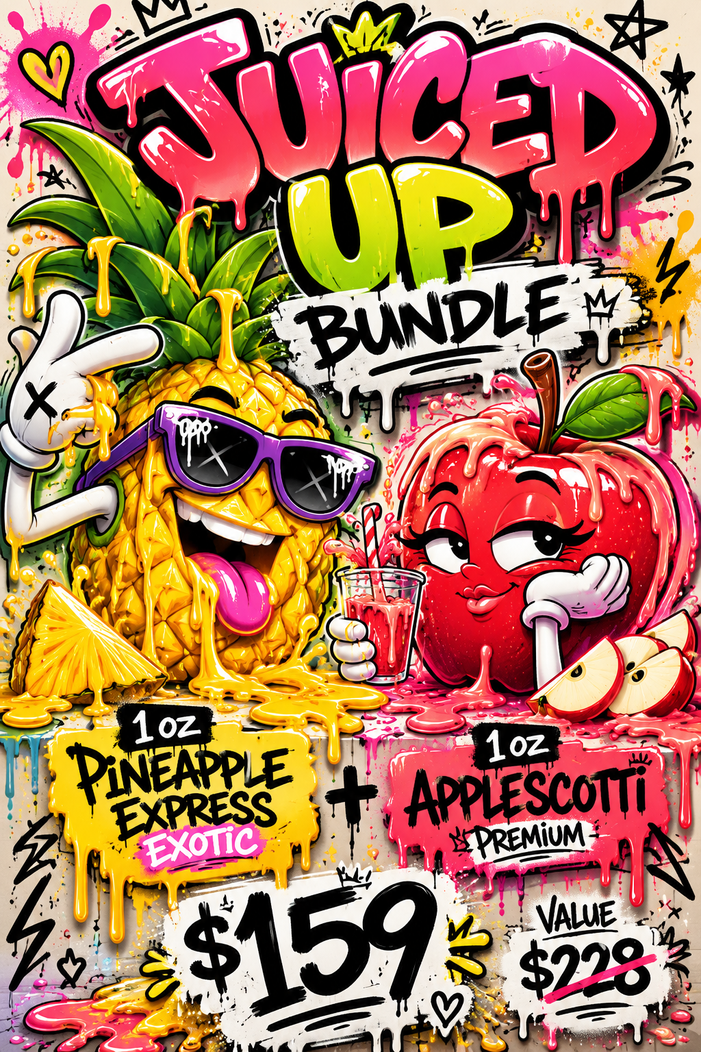 Juiced Up Bundle 2oz - Applescotti (Premium) & Pineapple Express (Exotic)