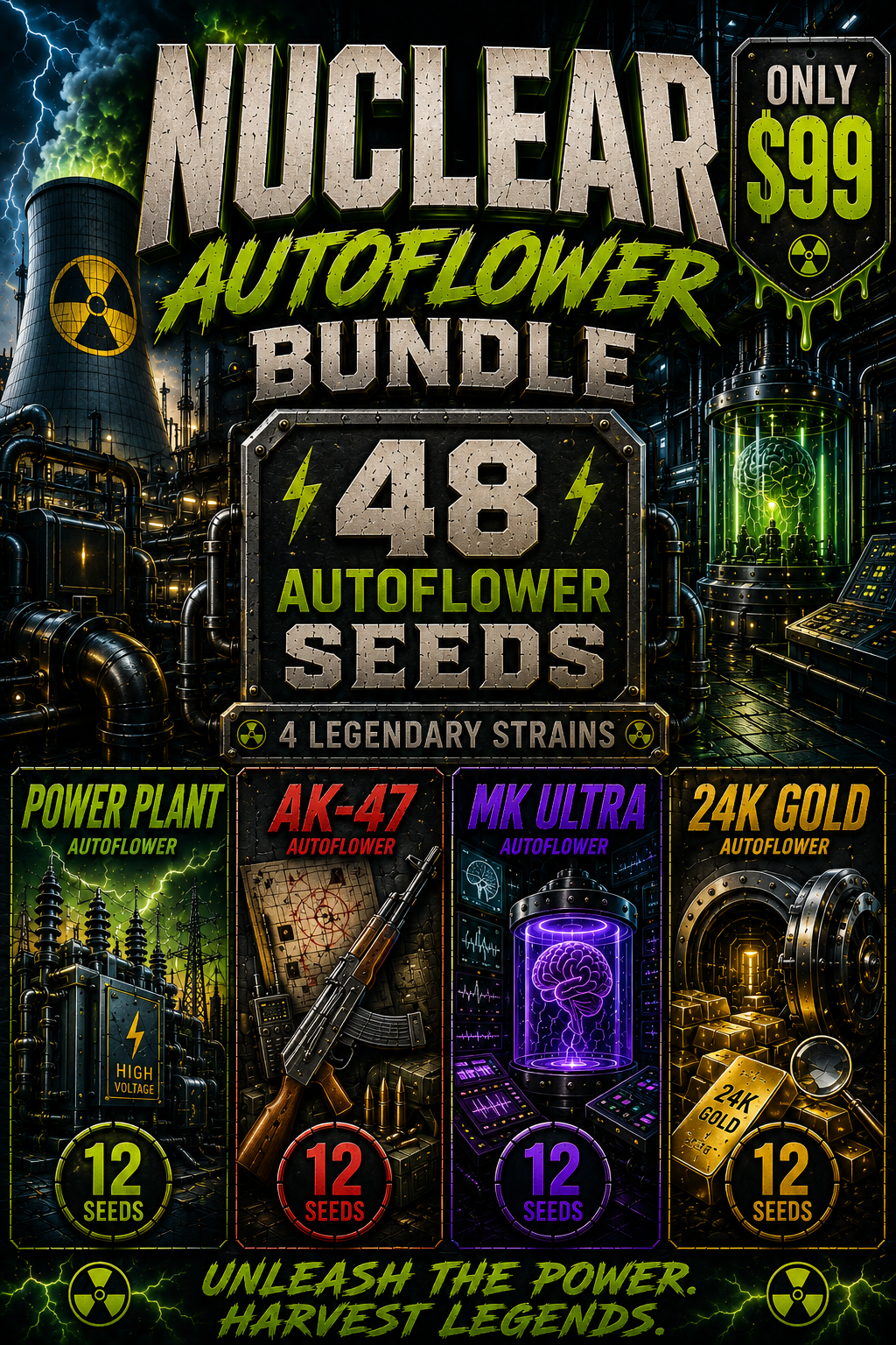 Nuclear Autoflower Seed Bundle - 48 Auto Seeds