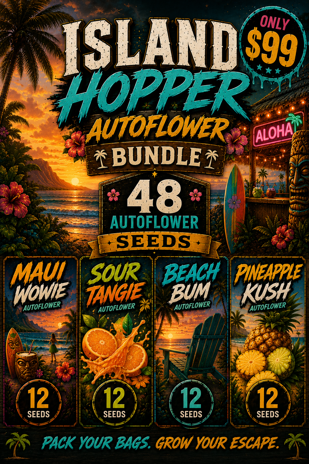 Island Hopper Autoflower Seed Bundle - 48 Auto Seeds