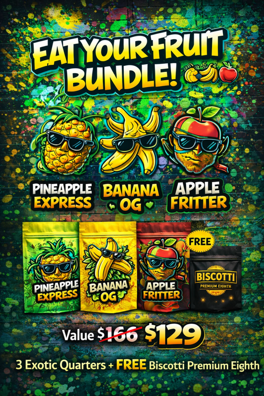 Eat Your Fruit Bundle - Pineapple Express, Banana OG, Apple Fritter THCA Flower
