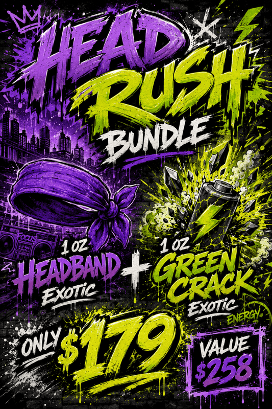 Head Rush Exotic Bundle 2oz - Green Crack & Headband THCA