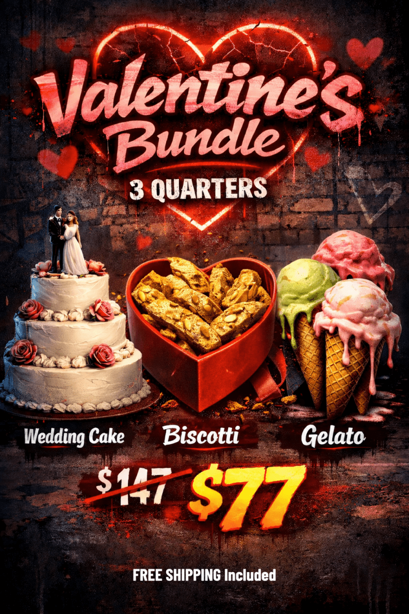 Valentines Bundle - Wedding Cake, Biscotti, Gelato THCA Flower